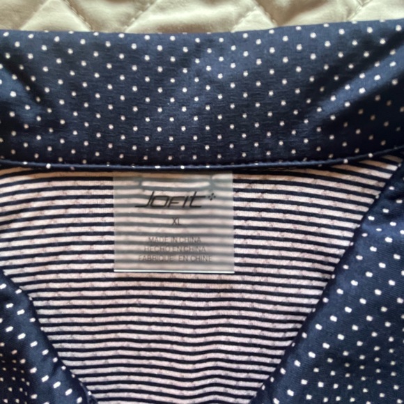 Jofit NWT Navy Polka-dot Utility Dress with Coordinating Pull-on Shorts, Size XL - Picture 6 of 10